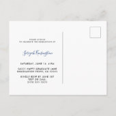 Moderne Elegant Script Afstuderen Class of Photo Aankondigingskaart (Achterkant)