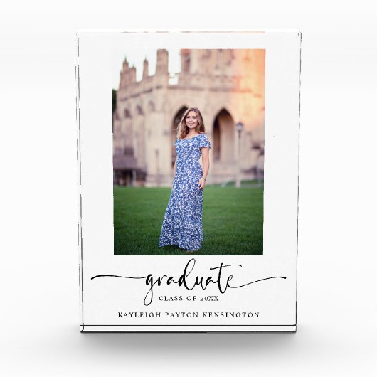 Moderne Elegant Script Afstuderen Foto (Voorkant)