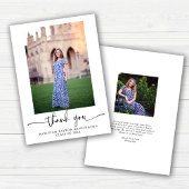 Moderne Elegant Script Afstuderen Foto Bedankkaart
