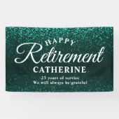 Moderne Elegant Script Blauwgroen Glitter Remoe Pa Spandoek (Horizontaal)