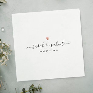 Moderne Elegant Script Calligraphy Wedding Servet