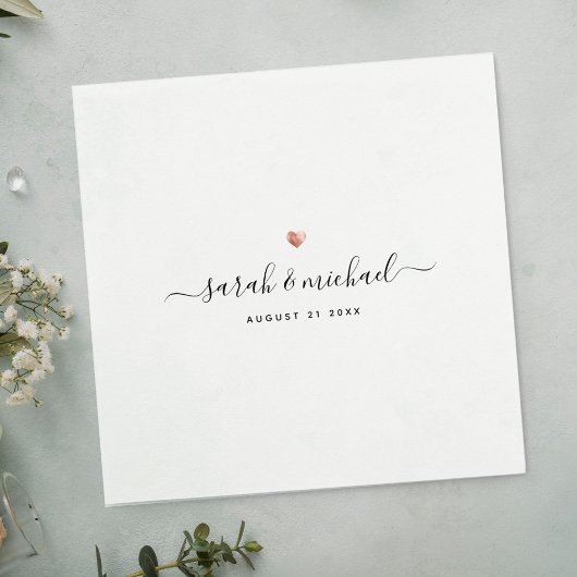 Moderne Elegant Script Calligraphy Wedding Servet