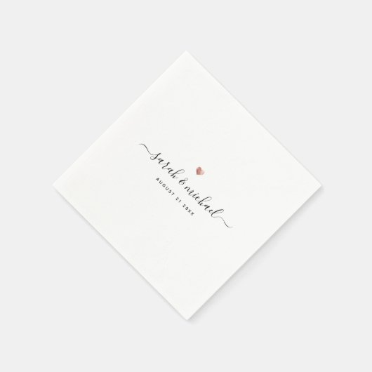 Moderne Elegant Script Calligraphy Wedding Servet (Hoek)