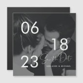 Moderne Elegant Script Couple Photo Save the Date (Voorkant / Achterkant)