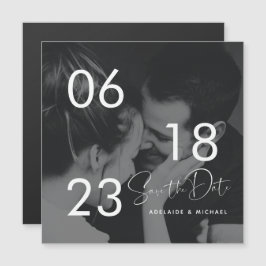 Moderne Elegant Script Couple Photo Save the Date