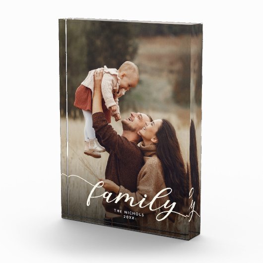 Moderne Elegant Script Custom Family Keepomwille Fotoblokken (Rechts)