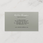 Moderne Elegant Script Evergreen Fog Monogram Busi Visitekaartje (Achterkant)