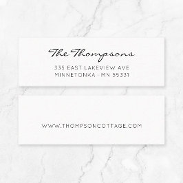 Moderne Elegant Script Family Name 09. Mini Visitekaartje