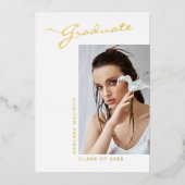 Moderne Elegant Script-foto | Aankondiging Afstude (Voorkant)