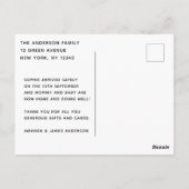 Moderne Elegant Script Fotogeboorte Aankondiging Briefkaart (Achterkant)