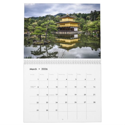 Moderne Elegant Script Gardens and Parks Kalender (Mar 2026)