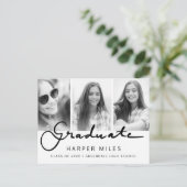 Moderne, elegant script gradiënt afstuderen foto briefkaart (Staand voorkant)