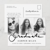 Moderne, elegant script gradiënt afstuderen foto briefkaart (Voorkant / Achterkant)