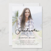 Moderne, elegant script gradiënt afstuderen foto kaart (Voorkant)