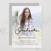 Moderne, elegant script gradiënt afstuderen foto kaart (Voorkant / Achterkant)