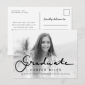 Moderne elegant script gradiënt afstuderen foto po briefkaart (Voorkant / Achterkant)