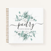 Moderne Elegant Script Greenery Custom Poetry Notitieboek (Voorkant)