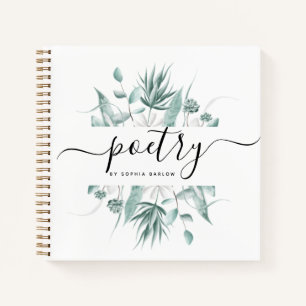 Moderne Elegant Script Greenery Custom Poetry Notitieboek