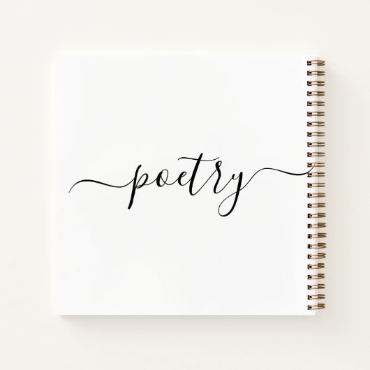 Moderne Elegant Script Greenery Custom Poetry Notitieboek (Achterkant)