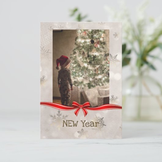 Moderne, elegant script kerstkaart (Staand voorkant)