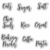 Moderne Elegant Script Kitchen Pantry Labels (Voorkant)