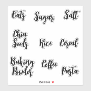 Moderne Elegant Script Kitchen Pantry Labels