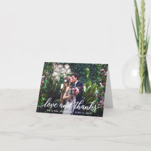 Moderne Elegant Script Love Bedankt Wedding Note