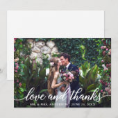 Moderne Elegant Script Love Bedankt Weduwfoto (Voorkant / Achterkant)