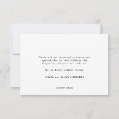 Moderne, elegant script minimalistisch bedankkaart (Achterkant)