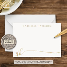 Moderne Elegant Script Monogram Initiaal Gold