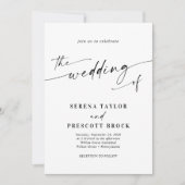 Moderne Elegant Script Photo QR Code Weddenschap Kaart (Voorkant)