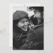 Moderne Elegant Script Photo Save the Date (Achterkant)
