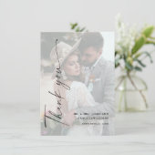 Moderne elegant Script Photo Weddenschap Hartelijk Kaart (Staand voorkant)