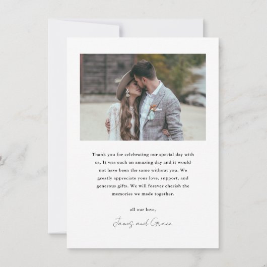 Moderne elegant Script Photo Weddenschap Hartelijk Kaart (Achterkant)