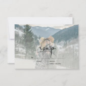 Moderne Elegant Script Photo Wedding RSVP Card (Voorkant)
