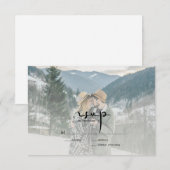 Moderne Elegant Script Photo Wedding RSVP Card Kaartje (Voorkant / Achterkant)