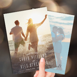 Moderne Elegant Script Photo Wedding Save the Date