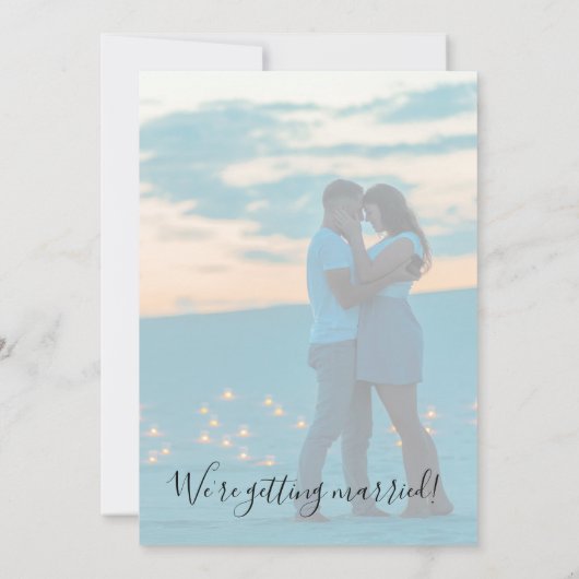 Moderne Elegant Script Photo Wedding Save the Date (Achterkant)