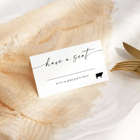 Moderne elegant Script Place Card Beef Option Plaatskaartje