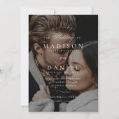 Moderne Elegant Script QR Code bruiloft Kaart (Voorkant)