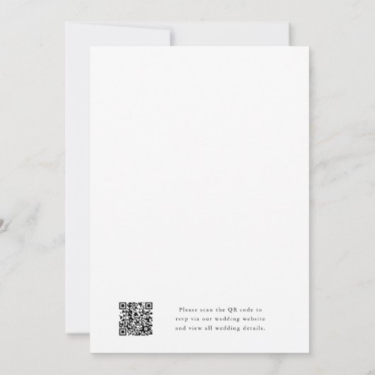 Moderne Elegant Script QR Code bruiloft Kaart (Achterkant)