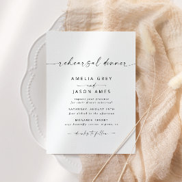 Moderne Elegant Script Rehearsal Dinner Invitation Kaart