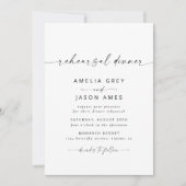Moderne Elegant Script Rehearsal Dinner Invitation Kaart (Voorkant)