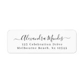 Moderne, elegant script return address etiket (Voorkant)