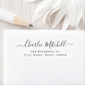 Moderne, elegant script return address etiket (Insitu)