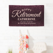 Moderne Elegant Script Roze Glitter Remoe Party Spandoek (Insitu)