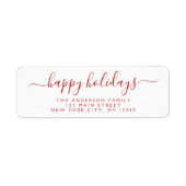 Moderne Elegant Script Typografie Prettige feestda Etiket (Voorkant)