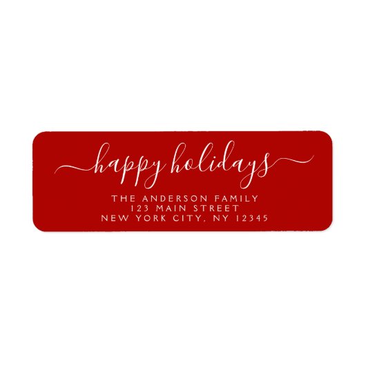 Moderne Elegant Script Typografie Prettige feestda Etiket (Voorkant)