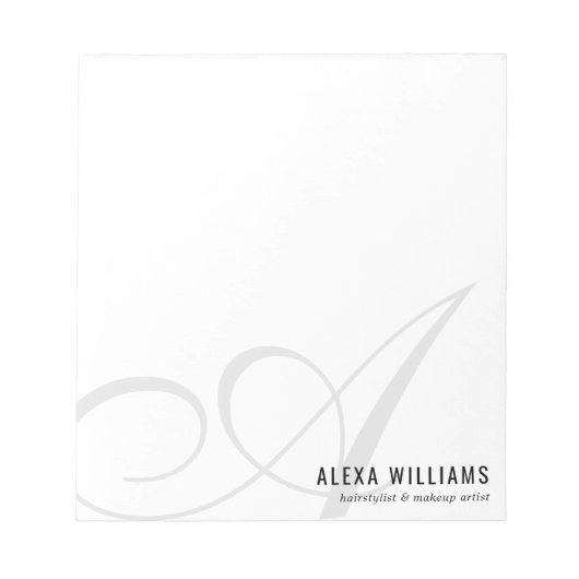 Moderne Elegant Script Typography Monogram Busines Notitieblok (Voorkant)