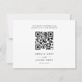 Moderne Elegant Script Wedding Details Note Kaart Notitiekaartje (Achterkant)